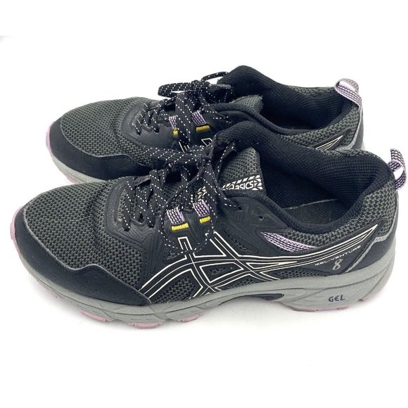 Asics Gel Venture 8 Womens Running Shoe Sneaker Black Purple Size 9 - Picture 1 of 9